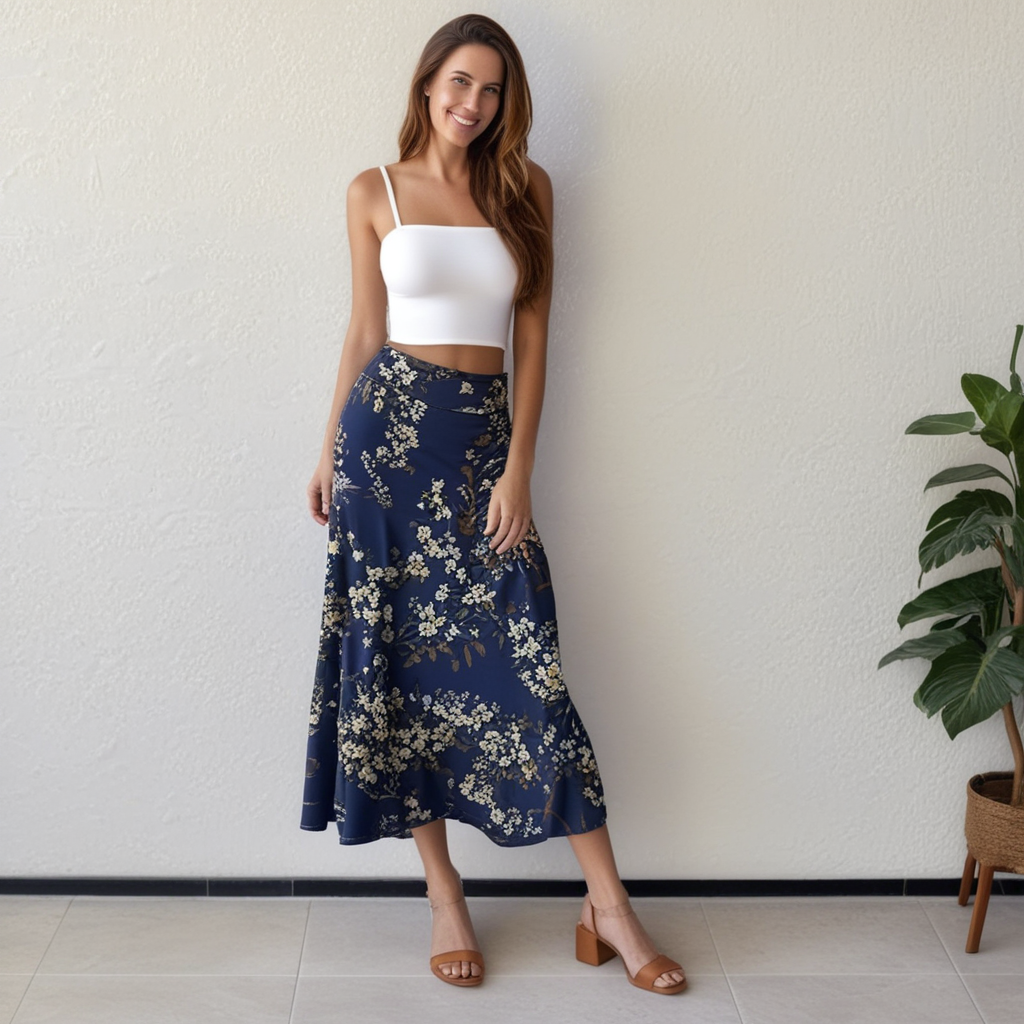 Carina™ – Jupe longue à motif fleuri