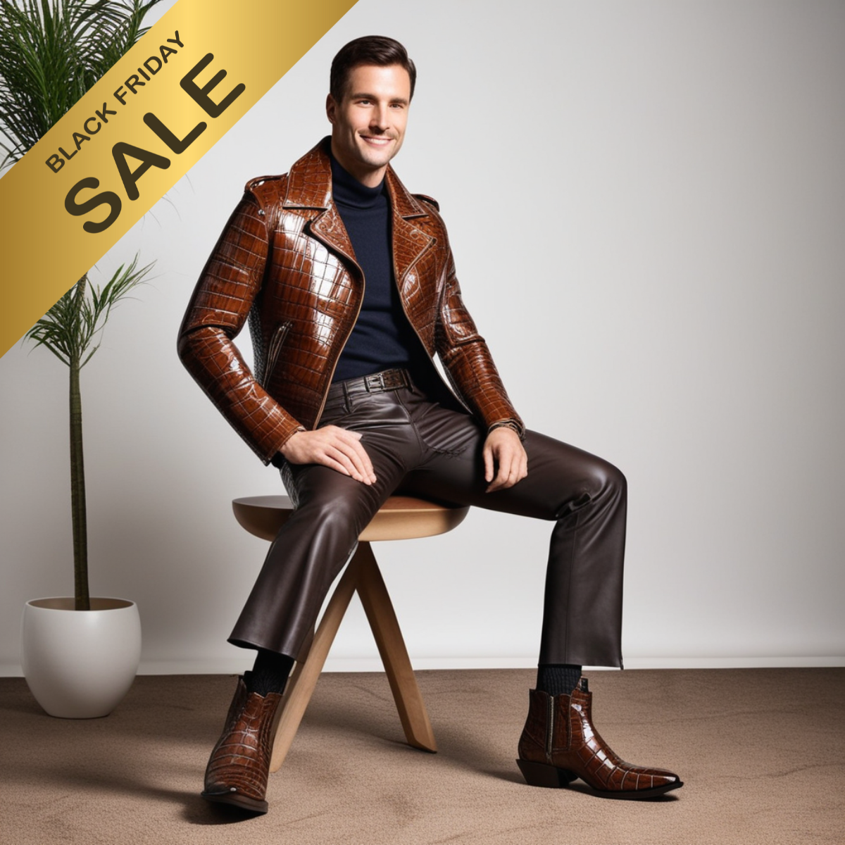 Lenny™ - Bottes en Cuir de Crocodile