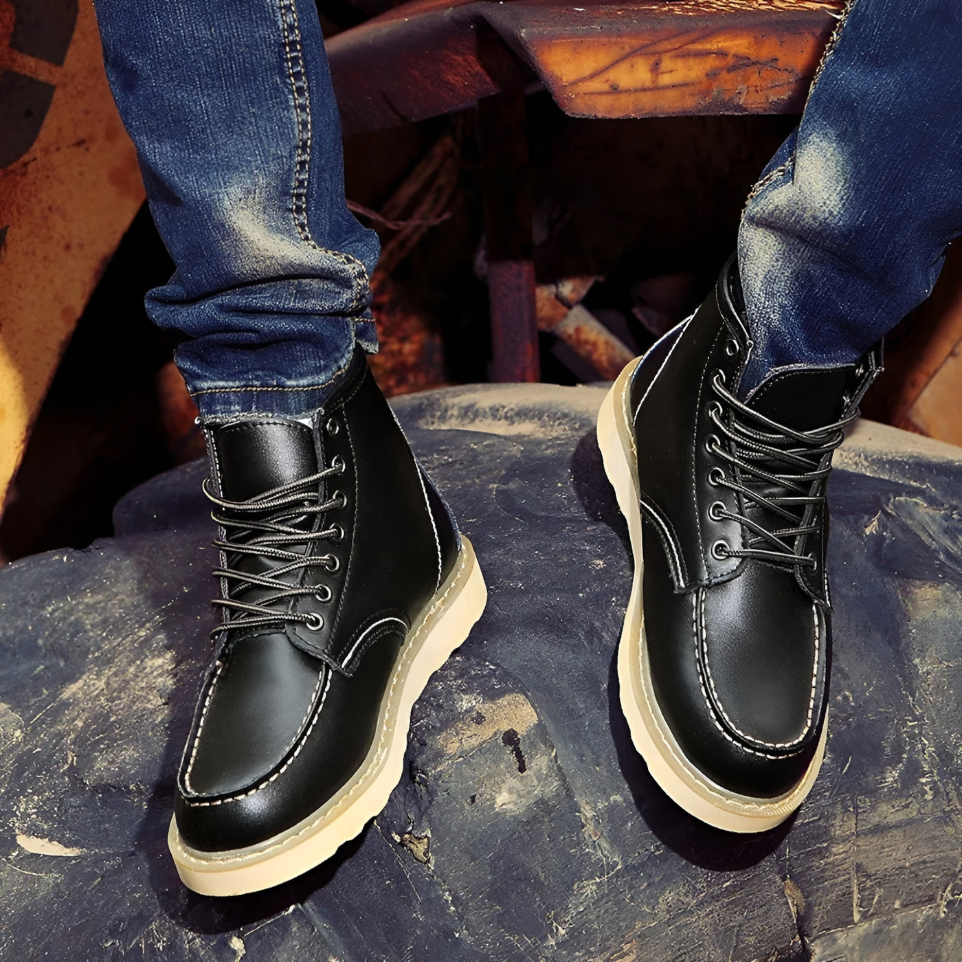 Simon™ - Bottes en cuir vintage